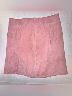 SHEIN Dusty Pink Suede Mini Skirt